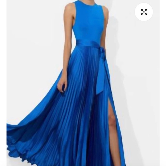 Alice + Olivia Dresses & Skirts - NWT Alice + Olivia Vibrant True Blue Chara Pleated Sleeveless
Maxi Dress, Size 8